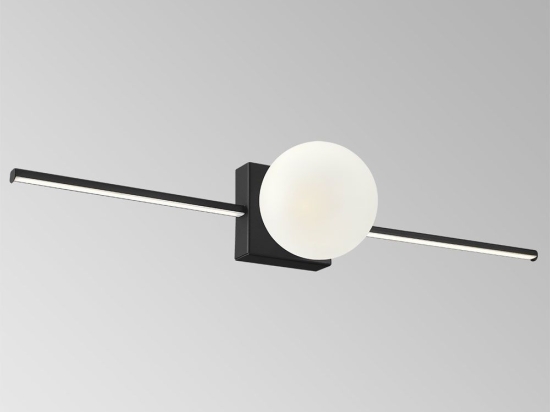 Φωτιστικό Τοίχου 01296 1xG9 & Led Strip 60x15cm Black Luma