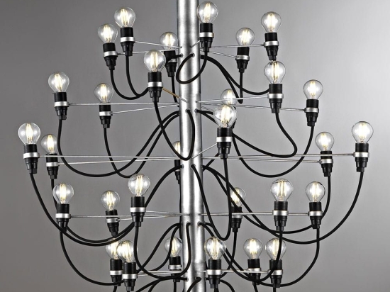 Φωτιστικό Οροφής - Πολυέλαιος 01168.31.3 30xE14 LED 80x80cm Silver Luma