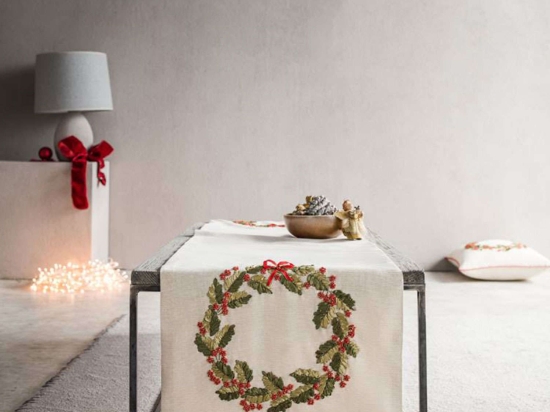 Runner Χριστουγεννιάτικο 813B Beige-Green  Gofis Home 40X120 40x120cm