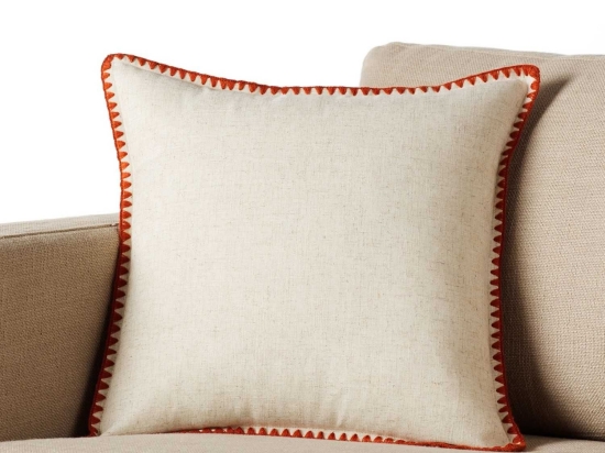 Μαξιλαροθήκη 874/3 Orange Gofis Home 43X43 Λινό-Πολυέστερ