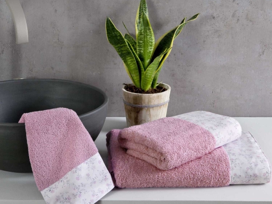 Πετσέτα Secret Garden Pink Nima Προσώπου 50x90cm 100% Βαμβάκι