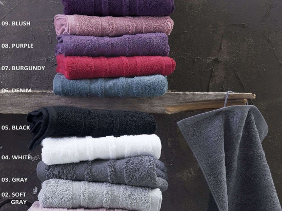 Πετσέτα Πενιέ Laura 02 Soft Grey Ρυθμός Χεριών 30x50cm 100% Βαμβάκι