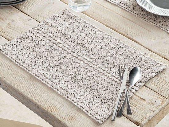 Σουπλά Chrocket Grey 019/15 32X50 Gofis Home 32x50cm 100% Βαμβάκι