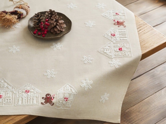 Καρέ Χριστουγεννιάτικο 212 Beige-Ecru Gofis Home 85X85