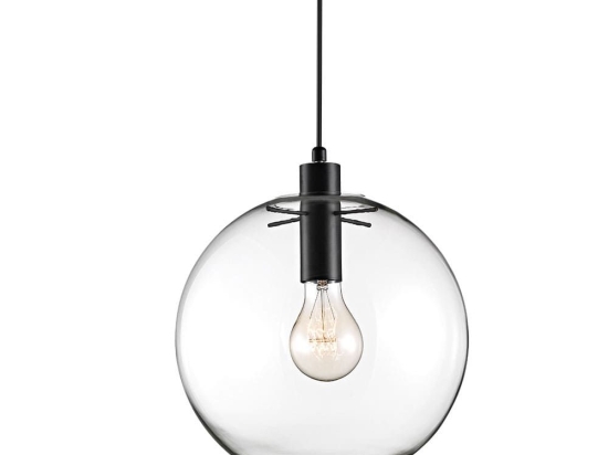 Φωτιστικό Οροφής Κρεμαστό 01005-06 E27 40cm Black-Clear Luma