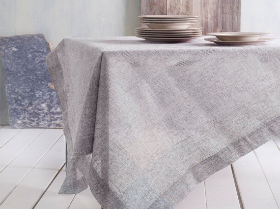 Τραπεζομάντηλο Roan Grey Ρυθμός 140X180 140x180cm Λινό-Πολυέστερ