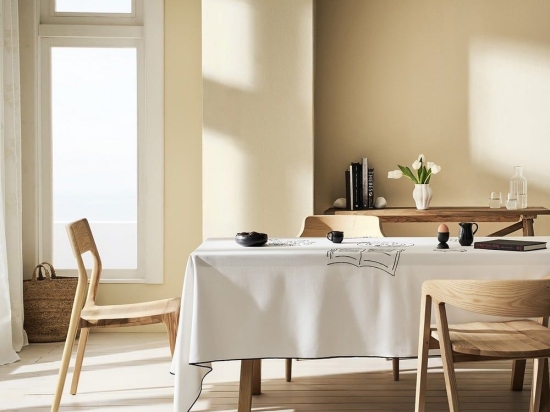 Τραπεζομάντηλο Erryn 258 Ivory-Black Gofis Home 140X180 Polyester
