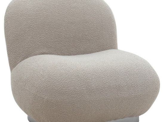 Πολυθρόνα Rosalie 110-000051 Με Ύφασμα Μπουκλέ 83x80x79cm Beige-Silver