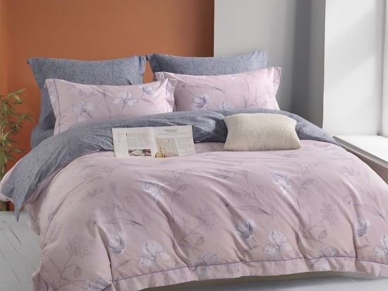 Σεντόνια Secret (Σετ 4τμχ) Lila-Grey Ρυθμός Υπέρδιπλo 245x270cm 100% Βαμβακοσατέν