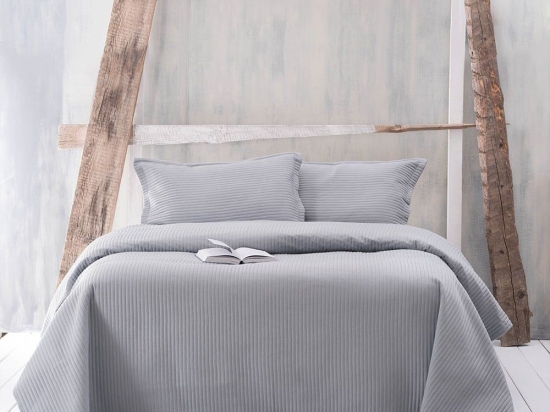 Κουβερλί Jazz 2 Σετ 2τμχ Grey Ρυθμός Ημίδιπλο Microsatin