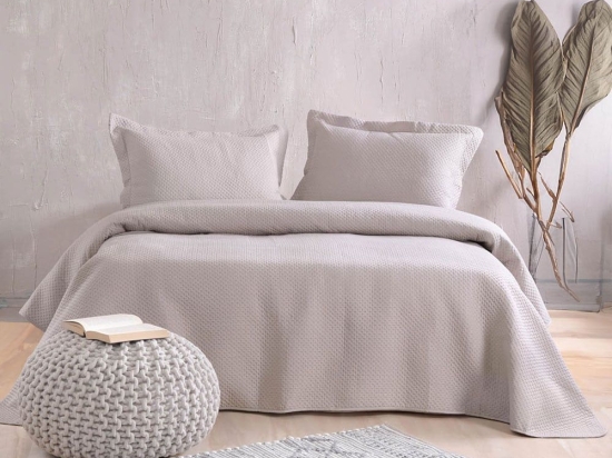 Κουβερλί Allure 01 (Σετ 2τμχ) Beige Ρυθμός Μονό 160x240cm Microfiber