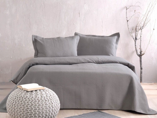 Κουβερλί Allure 01 (Σετ 3τμχ) Grey Ρυθμός Υπέρδιπλo 220x240cm Microfiber