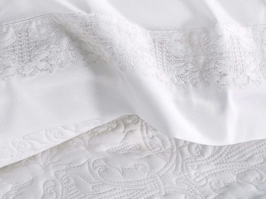 Κουβερλί Irina Σετ 3τεμ. White Ρυθμός Υπέρδιπλo 235x250cm Microsatin