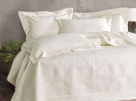 Κουβερλί Irina Σετ 3τεμ. Ecru Ρυθμός Υπέρδιπλo 235x250cm Microsatin
