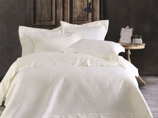 Κουβερλί Klelia Σετ 3τεμ. Ecru Ρυθμός Υπέρδιπλo Microsatin