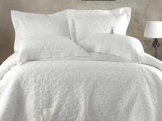 Κουβερλί Σετ Tabitha White Ρυθμός Υπέρδιπλo 235x250cm Microfiber