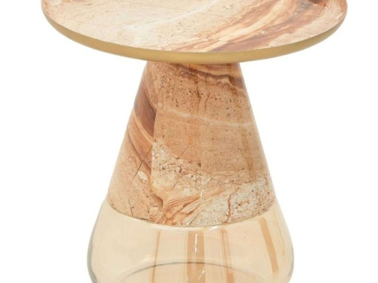 Tραπεζάκι Βοηθητικό Boundar 115-003177 Φ50x49cm Beige-Gold