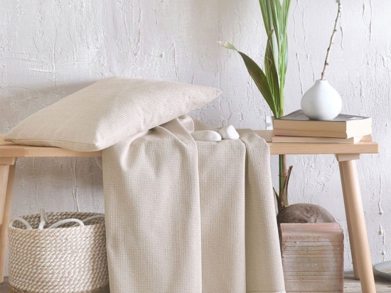 Ριχτάρι Silvana Beige Ρυθμός Τριθέσιο 180x280cm Βαμβάκι-Πολυέστερ