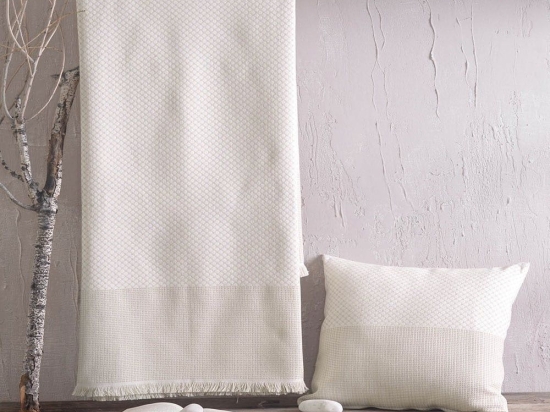 Ριχτάρι Ombre Ecru Ρυθμός Τριθέσιο 180x280cm Βαμβάκι-Πολυέστερ