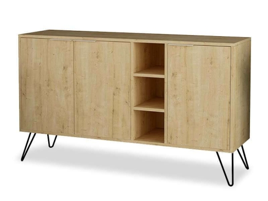 Μπουφές Clara 119-001058 142x35.5x82cm Light Oak Μελαμίνη,Μέταλλο