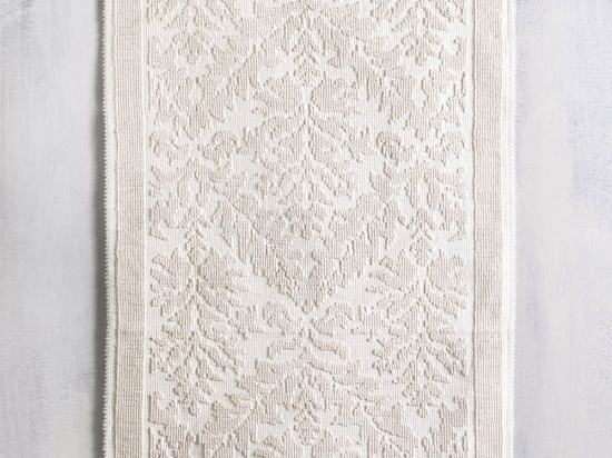 Ταπέτο Μπάνιου Bukle Ecru Ρυθμός 50 X 80 50x80cm Βαμβάκι-Πολυέστερ