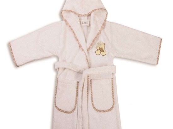 Μπουρνούζι Βρεφικό 04 Αρκούδος 102 White-Beige DimCol