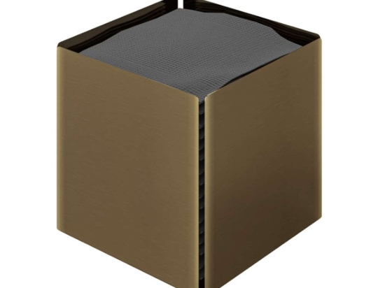 Κουτί Για Χαρτομάντηλα Κύβος 123-002 13x13x13cm Bronze Pam&Co Ανοξείδωτο Ατσάλι