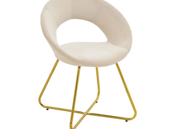 Καρέκλα Valentina 127-000168 65x60x82cm Beige-Gold