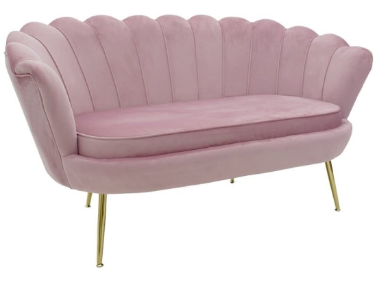 Καναπές Daimon 128-000006 Διθέσιος 134x70x77cm Pink Ξύλο,Ύφασμα