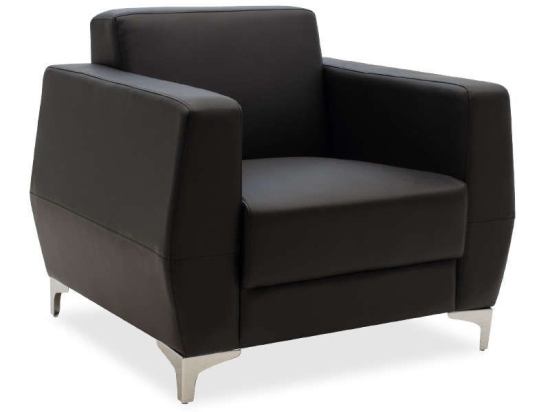 Πολυθρόνα Dermis 132-000001 88x75x75cm Black Μέταλλο,Τεχνόδερμα
