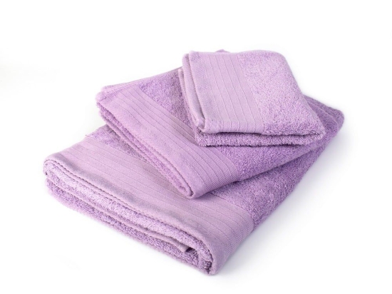 Πετσέτα Σετ 3τμχ Πενιέ Purple DimCol Σετ Πετσέτες 100% Βαμβάκι