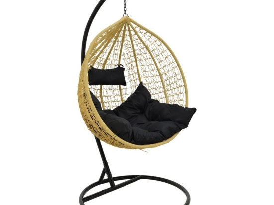 Κρεμαστή Φωλιά Zafer 135-000025 106x103x200cm Natural-Black