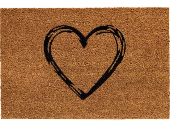 Πατάκι Εισόδου E-Coco Heart 028 40x60cm Natural-Black Sdim 40Χ60