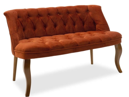 Καναπές Loreta Διθέσιος 146-000002 123x65x73cm Burgundy Βελούδο, Ξύλο