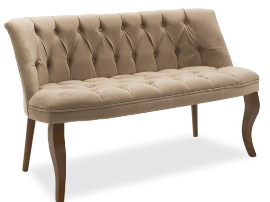 Καναπές Loreta Διθέσιος 146-000003 123x65x73cm Walnut Βελούδο, Ξύλο