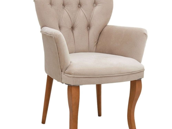 Πολυθρόνα Samara 146-000071 67x62x78cm Beige Ξύλο,Ύφασμα