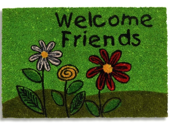 Πατάκι Εισόδου Ruco Print 401 Welcome Friends 40X60cm Green Sdim 40Χ60