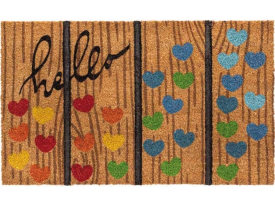Πατάκι Εισόδου Ruco Style Hello Hearts 007 45x75cm Beige-Multi Sdim 45X75