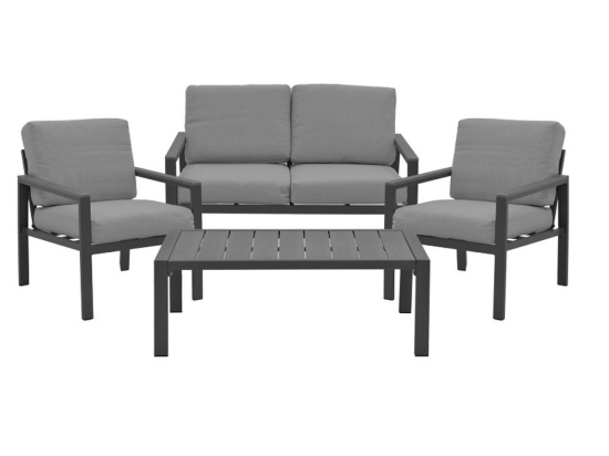 Σαλόνι Κήπου Fashionable 152-000060 (Σετ 4τμχ) 100x58x35/64x72,3x67/118x72,3x67cm Anthracite απόχρωση 4 Θέσεων