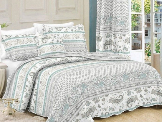 Κουβερλί Σετ 2τμχ Grey-Ciel 354 Dim Μονό 160x220cm 100% Βαμβακερό Περκάλι