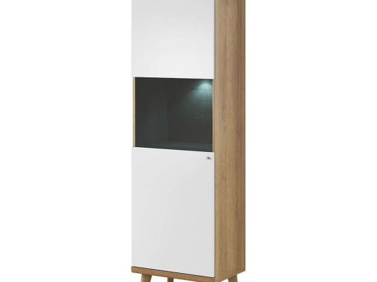 Βιτρίνα 17103-PR-T Λευκό+Riviera 50x197x40cm Μελαμίνη