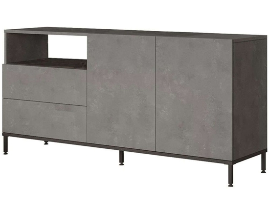 Μπουφές Evaluate 176-000125 170x46,5x75,5cm Anthracite-Wenge Μελαμίνη,Μέταλλο