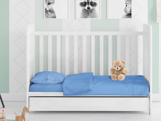 Πάπλωμα Βρεφικό Solid 498 Sky Βlue DimCol 120x160cm 100% Βαμβάκι