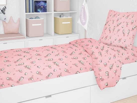 Πάπλωμα Βρεφικό Εμπριμέ Birds 15 Pink DimCol 120x160cm 100% Βαμβακερή Φανέλα