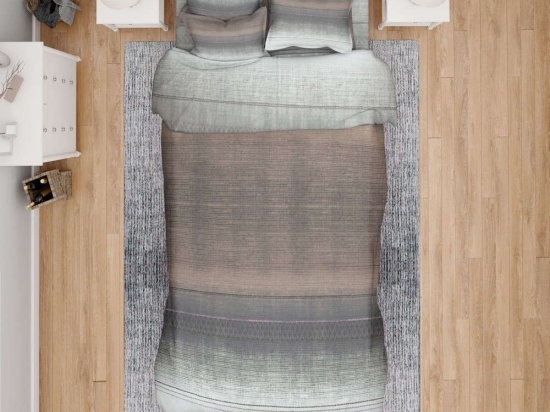 Παπλωματοθήκη Hor.Stripes 01 Grey-Brown DimCol Μονό 160x240cm 100% Βαμβακερή Φανέλα