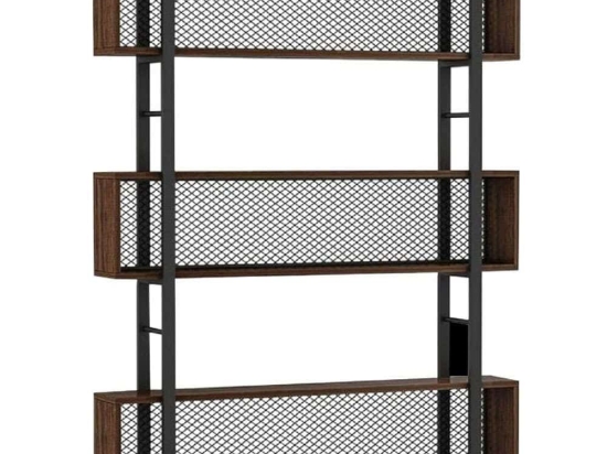 Βιβλιοθήκη Fifer 197-000059 120x27x185cm Walnut-Black