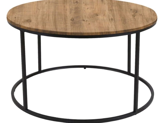 Τραπέζι Σαλονιού Emilian 197-000161 Φ60x42cm Oak-Black
