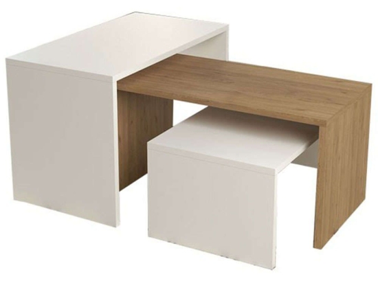 Ζιγκόν Alteo (Σετ 3Τμχ) 197-000187 65x45x35/59x35x35,5/53x35x26cm Oak-White