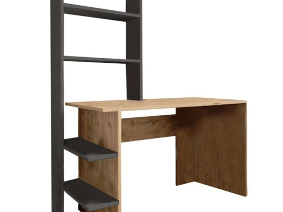 Γραφείο Με Βιβλιοθήκη Dropio 197-000206 120x55x150cm Oak-Anthracite