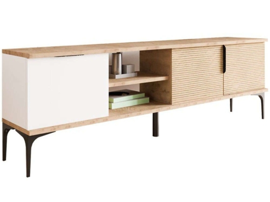 Έπιπλο Τηλεόρασης Kowel 197-000215 180x34x51cm White-Oak